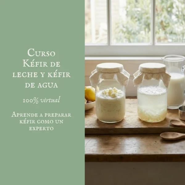 Curso kéfir de leche y agua