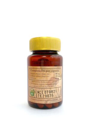 Etiqueta Melena de León Cordyceps Muscaria Lab Etiqueta nutricional de Melena de León con Cordyceps militaris y postbióticos Muscaria Lab