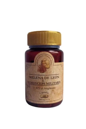 Suplemento de melena de león, cordyceps y postbióticos en presentación natural