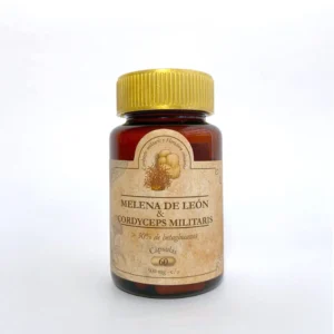 Frasco frontal de Melena de León con Cordyceps militaris y postbióticos Muscaria Lab