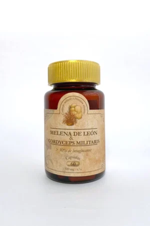 Frasco frontal de Melena de León con Cordyceps militaris y postbióticos Muscaria Lab