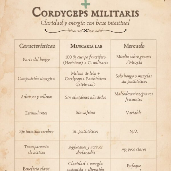 Melena y cordyceps cuadro