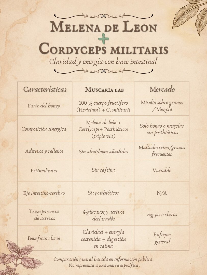 Melena y cordyceps cuadro