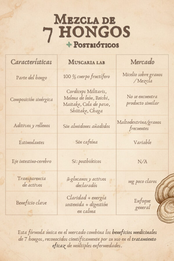 Mezcla 7 Hongos tabla Mezcla 7 Hongos tabla