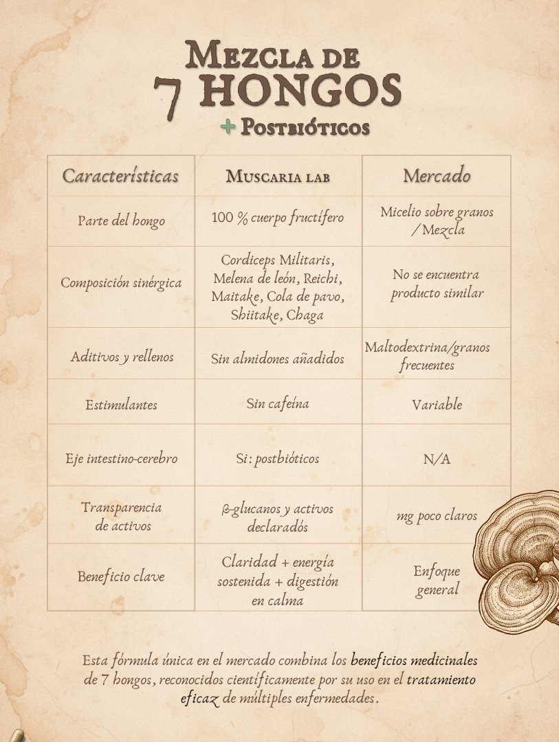 Mezcla 7 Hongos tabla